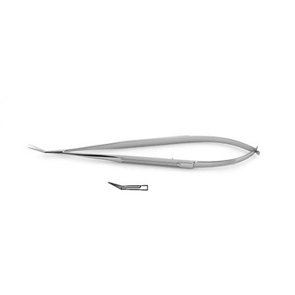 Micro Scissors - Flat Handle - Fine Blades Angled On Flat